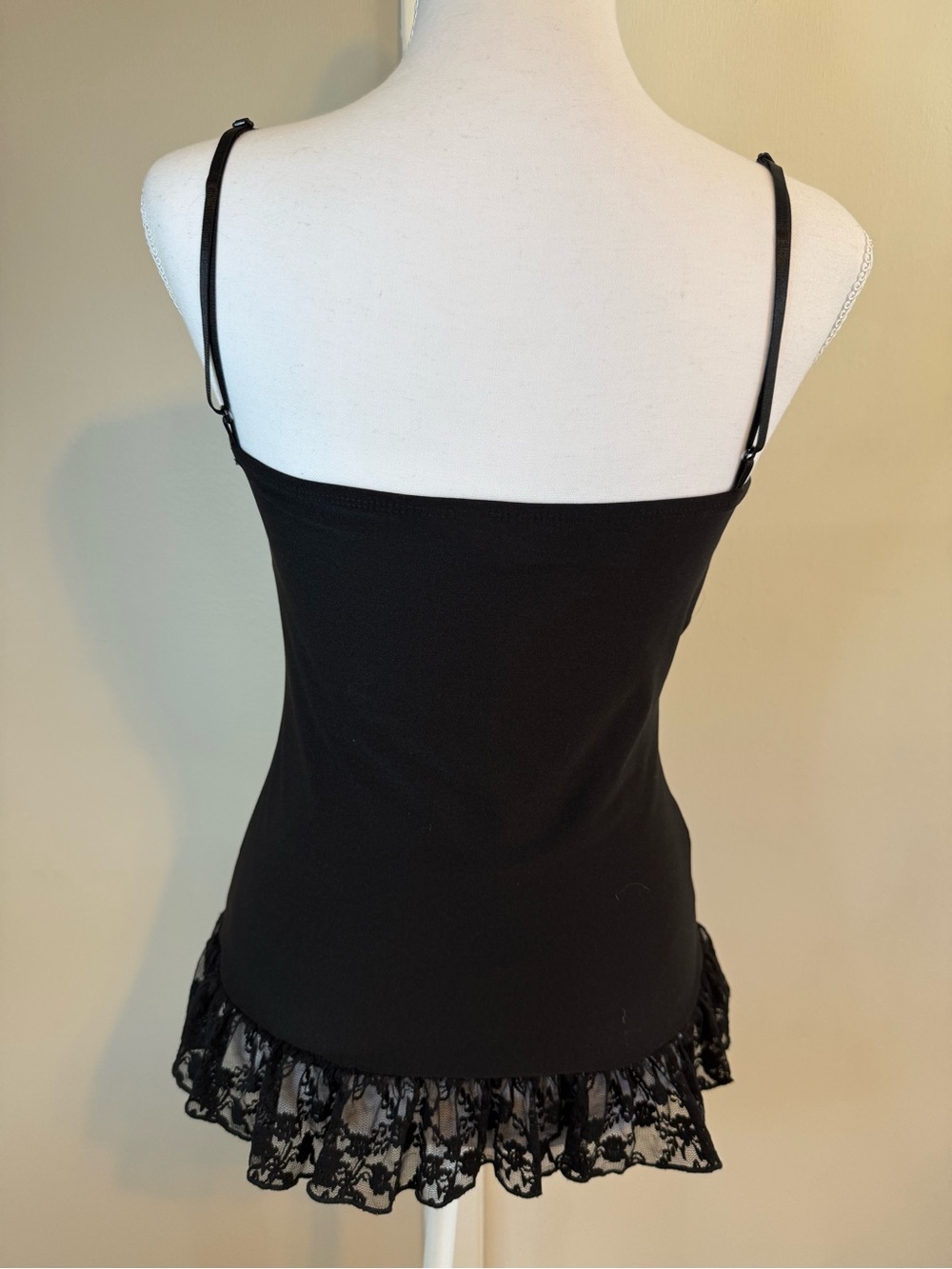 Studio Y Ruched Lace Hem Cami Top Size Small Gothic Fairycore Core - Picture 2 of 6